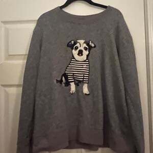 I Heart Ronson Frenchie Bull Dog Pull Over Sweatshirt Grey